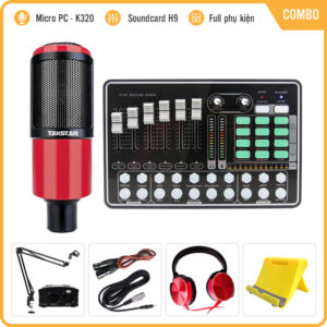 Combo Micro Takstar K320 và Soundcard MKAI H9 – Thu âm hát live stream, karaoke giá rẻ