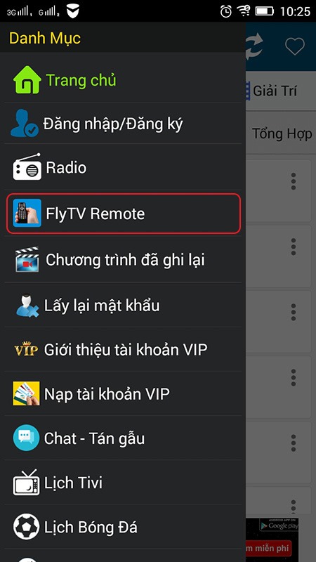 su dung flytv remote duoc tich hop tren flytv the gioi giai tri phien ban cho dien thoai