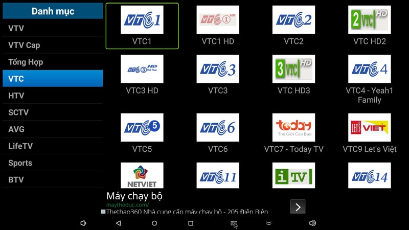 flytv ung dung xem truyen hinh tivi online mien phi cho android tv box flytvbox - nhom kenh vtc