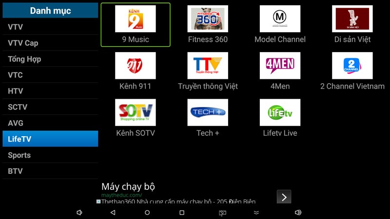 flytv ung dung xem truyen hinh tivi online mien phi cho android tv box flytvbox - nhom kenh lifetv