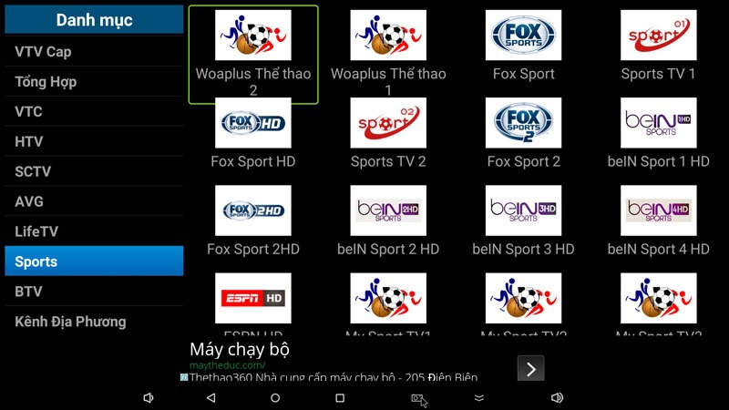 flytv ung dung xem truyen hinh tivi online mien phi cho android tv box flytvbox - nhom kenh sports