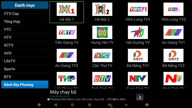 flytv ung dung xem truyen hinh tivi online mien phi cho android tv box flytvbox - nhom kenh dia phuong