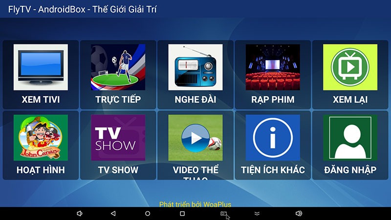 FlyTV ứng dụng xem truyền hình miễn phí 200 kênh trên Android TV Box
