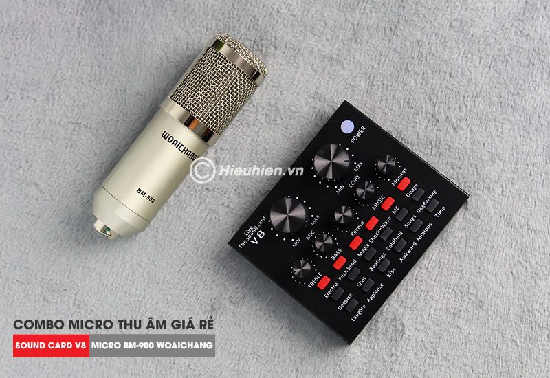 trọn bộ combo micro thu âm bm 900 woaichang + sound card v8 giá rẻ - hình 05