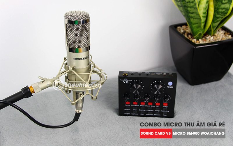trọn bộ combo micro thu âm bm 900 woaichang + sound card v8 giá rẻ - hình 07