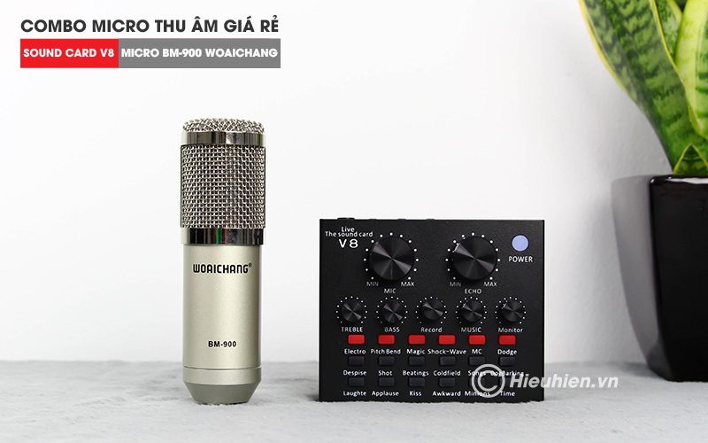 combo micro bm 900 woaichang sound card v8 thu am hat live stream karaoke gia re 19783