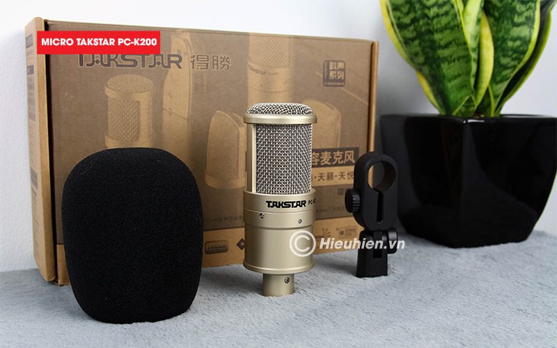 combo micro takstar pc-k200 + sound card v8 - thu âm hát live stream, karaoke giá rẻ - phụ kiện micro