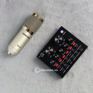 Trọn bộ Combo Micro thu âm BM 900 Woaichang + Sound Card V8 giá rẻ 04
