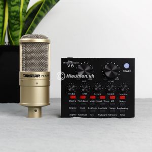 Combo Micro Takstar PC-K200 + Sound Card V8 - Thu âm hát live stream, karaoke giá rẻ 04