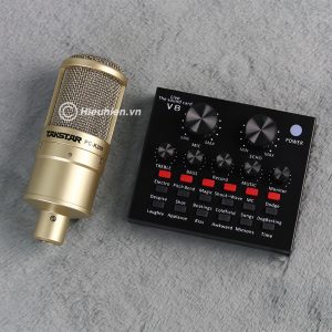 Combo Micro Takstar PC-K200 + Sound Card V8 - Thu âm hát live stream, karaoke giá rẻ 05