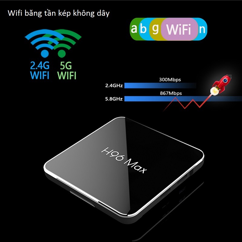 enybox h96 max x2 4gb/32gb android 8.1 tv box amlogic s905x2 chính hãng - wifi 2 băng tần