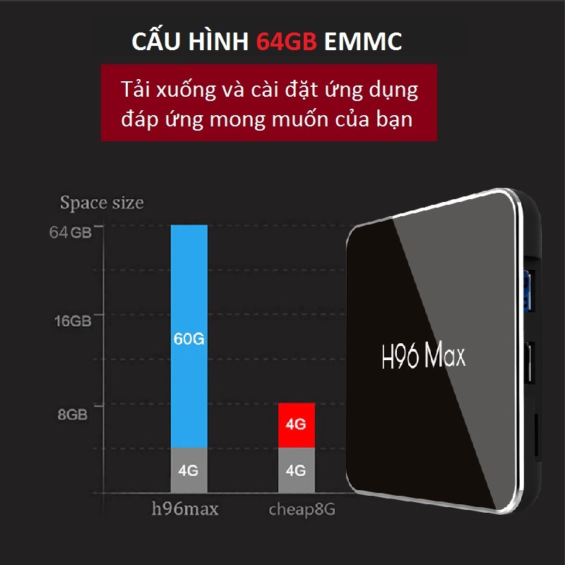 enybox h96 max x2 4gb/32gb android 8.1 tv box amlogic s905x2 chính hãng - rom 32gb