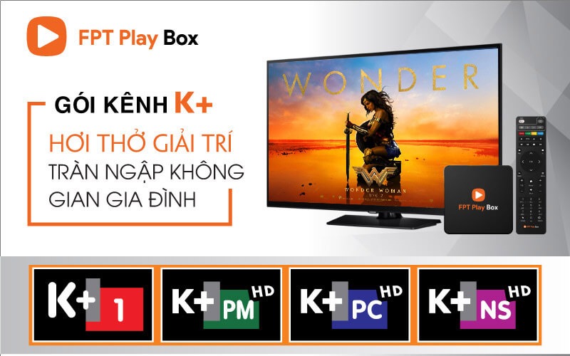 FPT Play Box + 2019 Voice Remote - Điều khiển tìm kiếm bằng giọng nói - kênh quốc tế