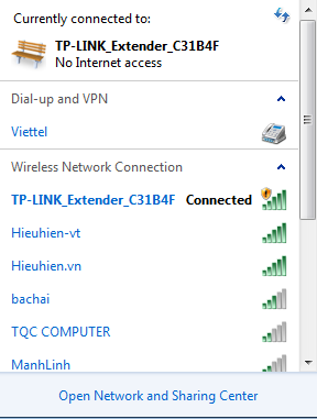 huong dan cach cau hinh tp-link tl-wa850re: ket noi vao mang wifi mac dinh cua thiet bi tl-wa850re