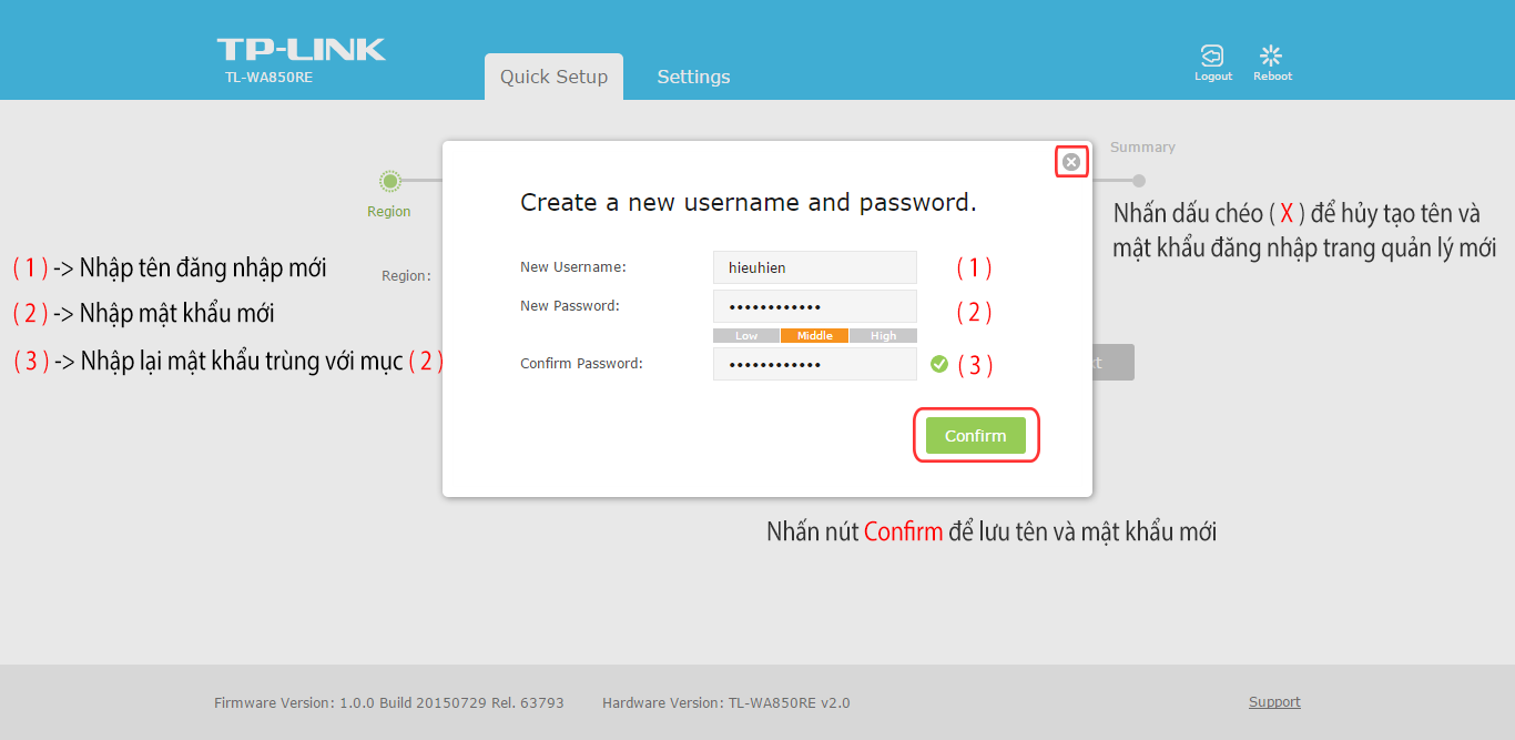 huong dan cach cau hinh tp-link tl-wa850re: tao moi tai khoan quan tri