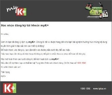 cach dang ky tai khoan myk+ de xem truyen hinh k+ tren android va ios: bam duong link xac nhan trong email