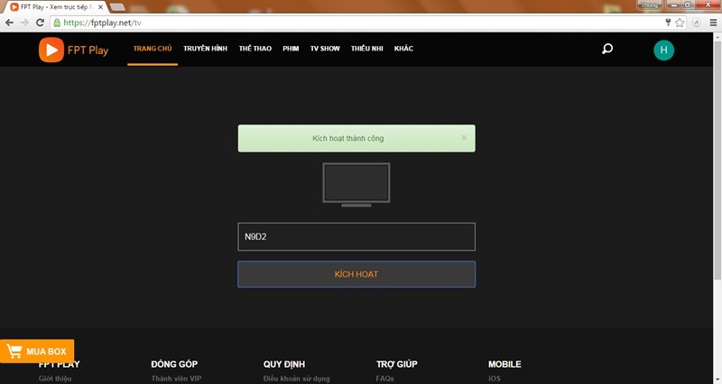 huong dan dang nhap va kich hoat fpt play tren android tv box da thanh cong