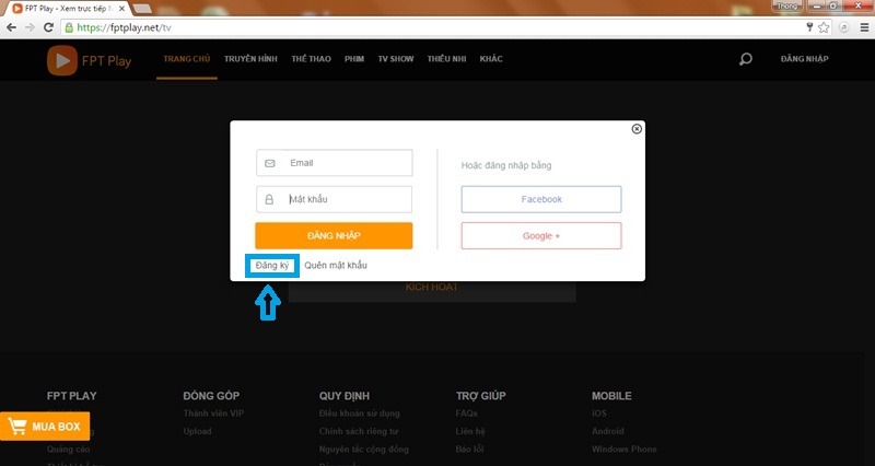 huong dan dang nhap va kich hoat fpt play tren android tv box tien hanh dang ky