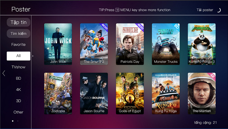 Hướng dẫn sử dụng trình duyệt Poster phim trên Egreat A5 và Egreat A10