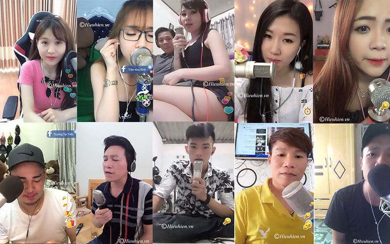 hình ảnh khách hàng đang sử dụng micro thu âm để live stream trên bigo, facebook