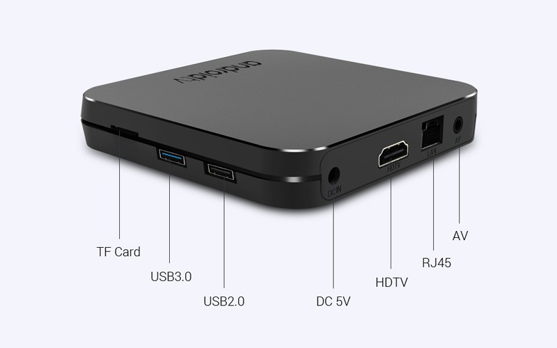 mecool km9 android tv 8.1, chip amlogic s905x2, 4gb/32gb, tìm kiếm bằng giọng nói - cổng kết nối