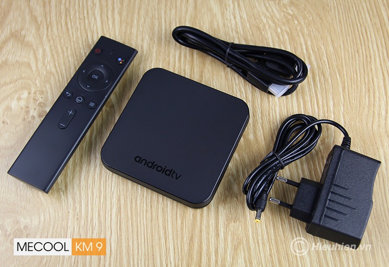 mecool km9 android tv 8.1, chip amlogic s905x2, 4gb/32gb, tìm kiếm bằng giọng nói - trọn bộ