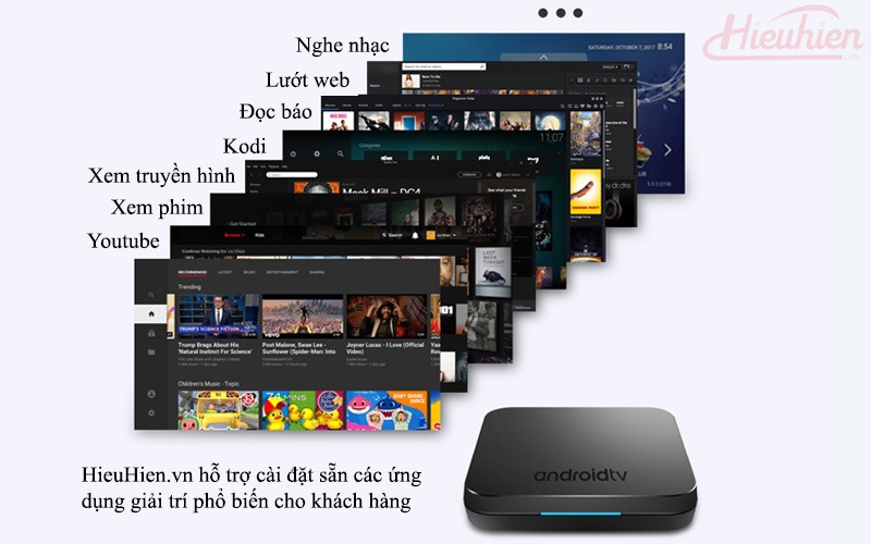 mecool km9 android tv 8.1, chip amlogic s905x2, 4gb/32gb, tìm kiếm bằng giọng nói - kho ứng dụng
