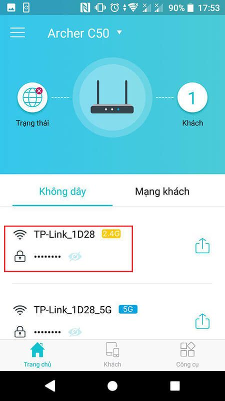 cách cấu hình bộ phát wifi tp-link archer c50 bằng ứng dụng tether - hình 06