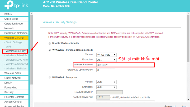 hướng dẫn cài đặt tp-link archer C50 để phát wifi trên cả 2 băng tần - dat ten