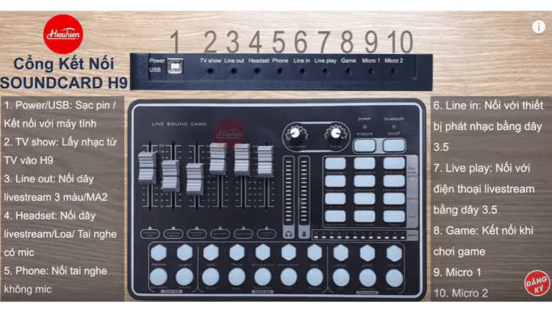 hướng dẫn lắp đặt và sử dụng sound card thu âm mkai h9 - hình 01