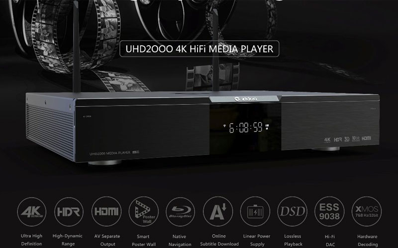 zidoo uhd 2000 - 4k av/hifi media player - đầu phát 4k hdr cao cấp - hình 02