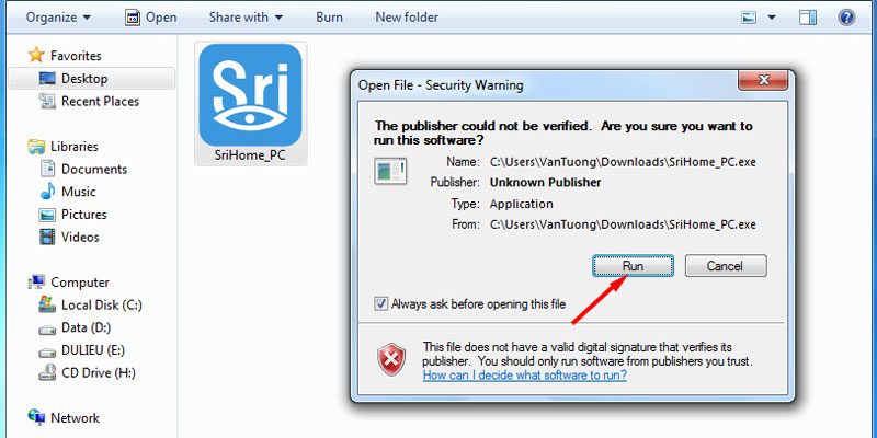 hướng dẫn cài đặt camera ip srihome xem trên máy tính, laptop - hình 01