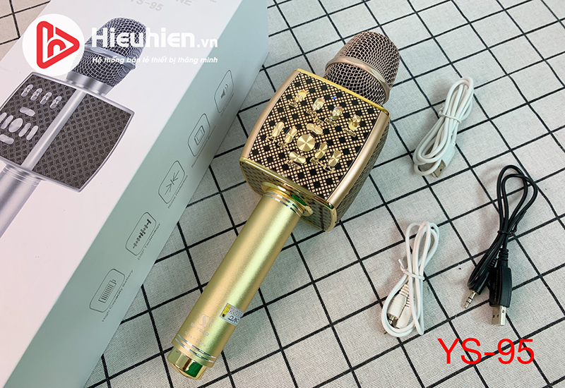 Micro YS95 Mic Karaoke Bluetooth Tích Hợp Live Stream, Giả Giọng