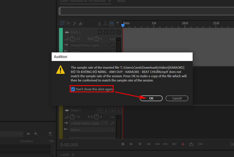 bỏ qua cảnh báo
