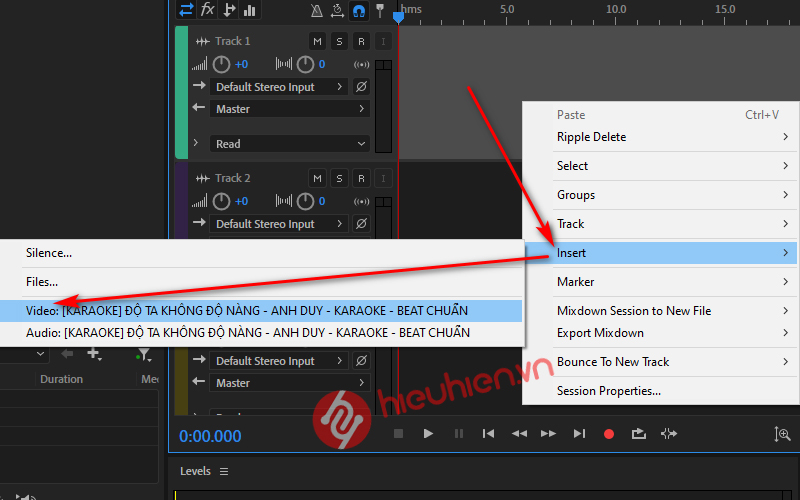 them video vao track 1