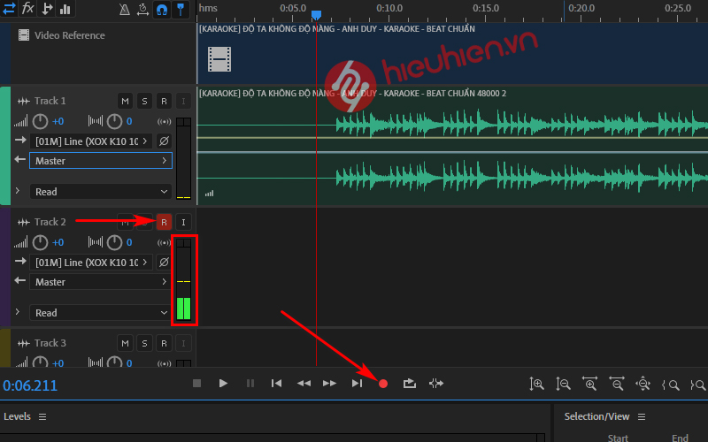 track 2 dung de ghi am giong hat