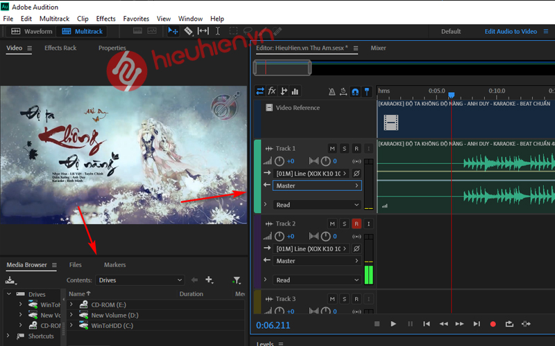 mở rộng khung video trong adobe audition