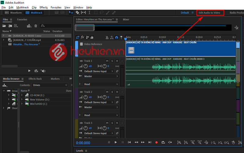 edit audio to video