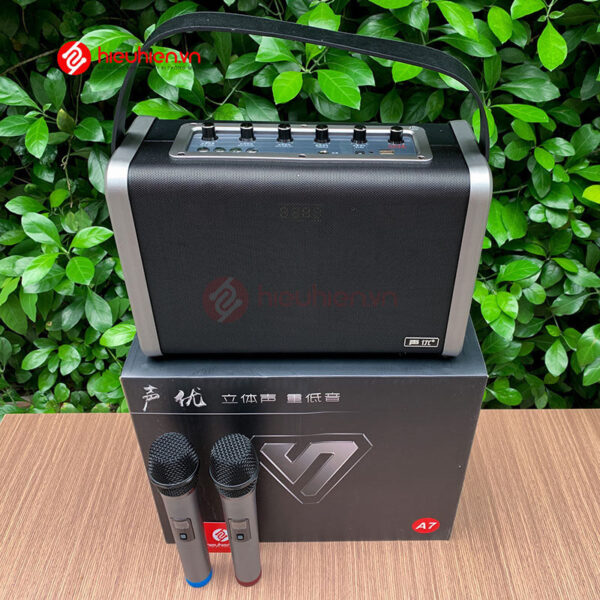 shengyou a7 - loa karaoke di động kèm 2 micro không dây - hình 10