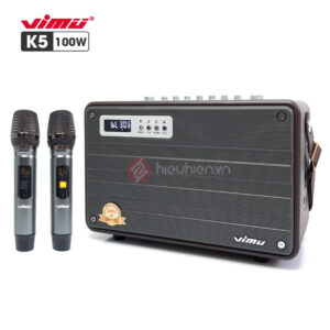 Loa Karaoke Xách Tay VIMU K5 - Công Suất 100W, Kèm 2 Micro, Bản New 2021