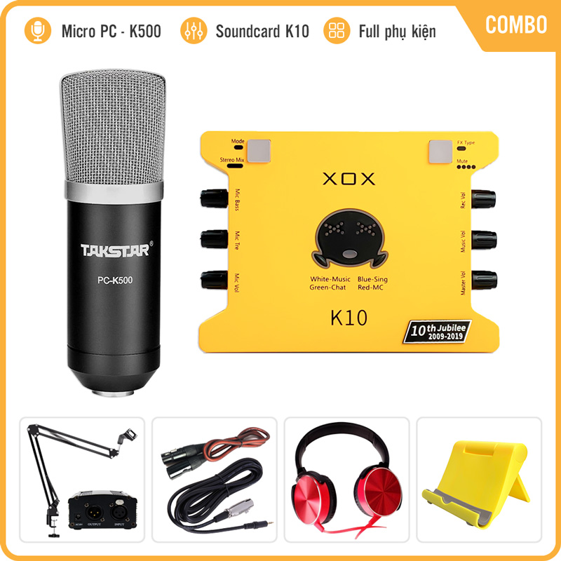 Combo Micro Takstar K200 Kèm Soundcard XOX K10th – Chính Hãng