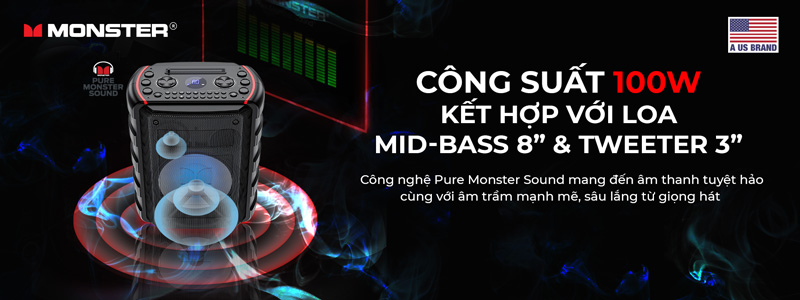 loa monster có công suất là 100w