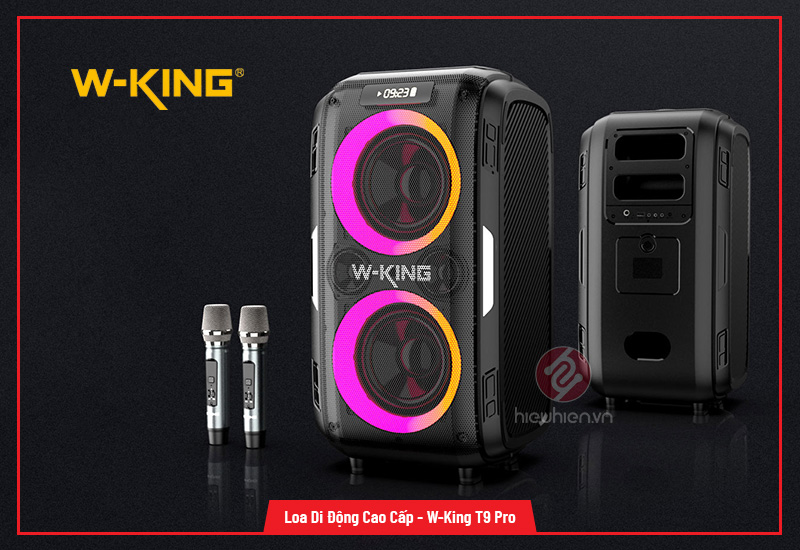 Loa W-King T9 Pro | Bass LED (150W), 2 Micro - Hieuhien.vn