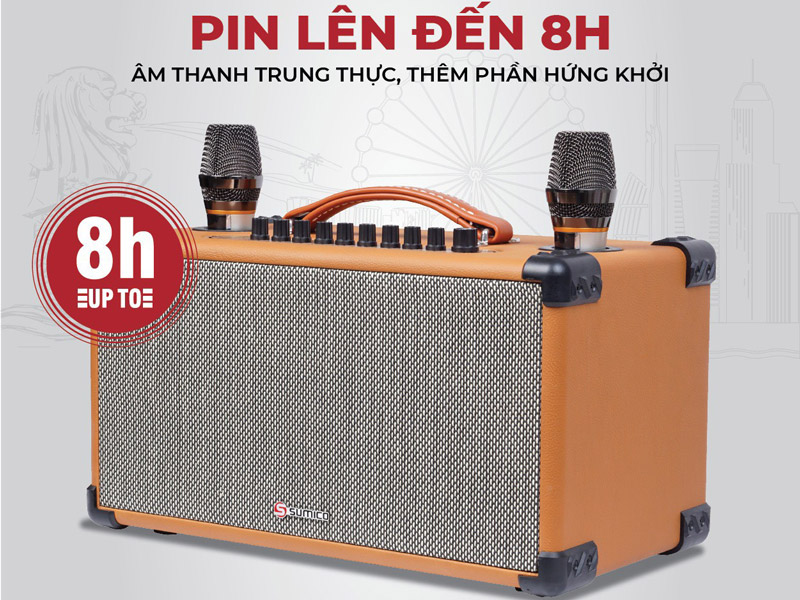 pin của sumico bt-s52 được sử dụng lên đến 8 giờ