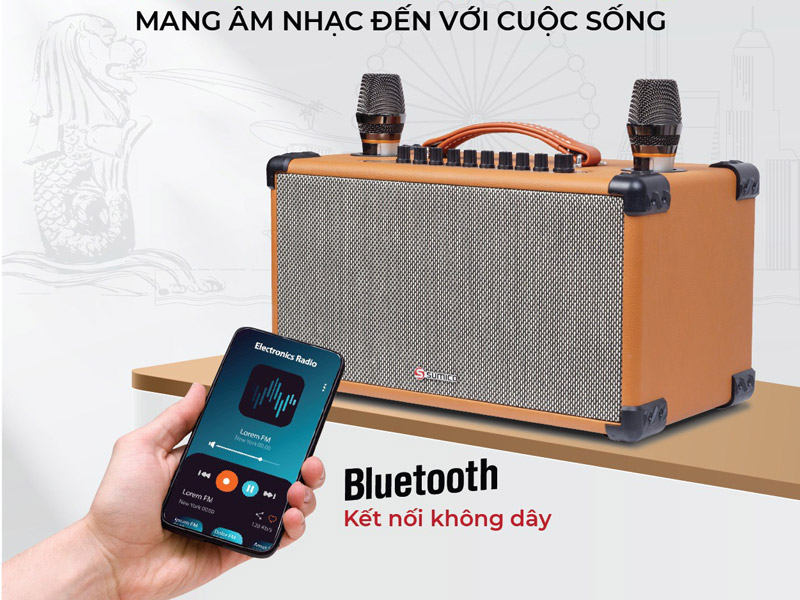 kết nối bluetooth 5.0 trên loa sumico bt-s52