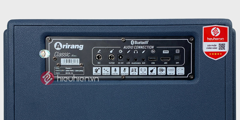 hệ thống cổng kết nối của loa arirang classic 1
