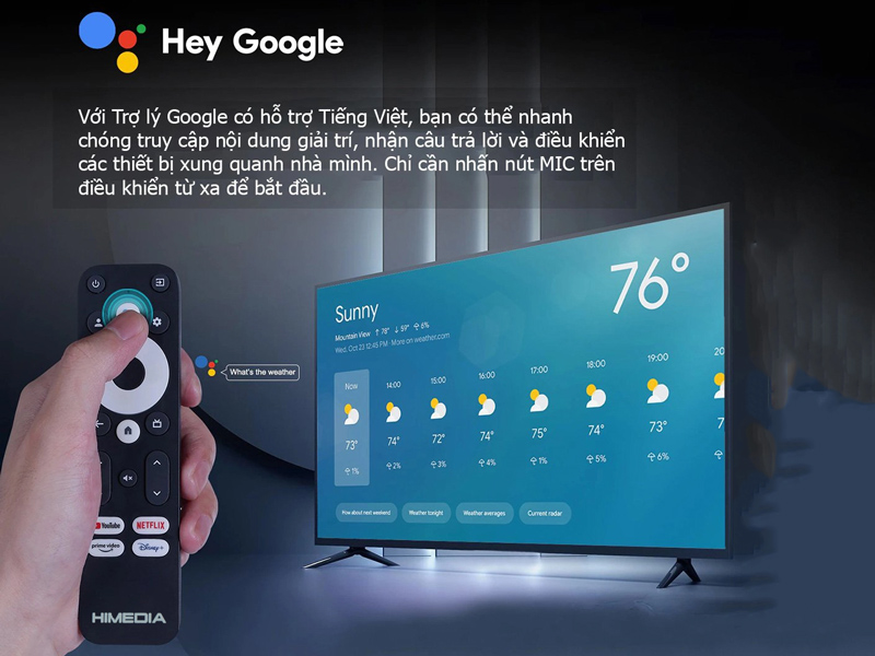 himedia s500 pro tích hợp remote điều khiển bằng giọng nói
