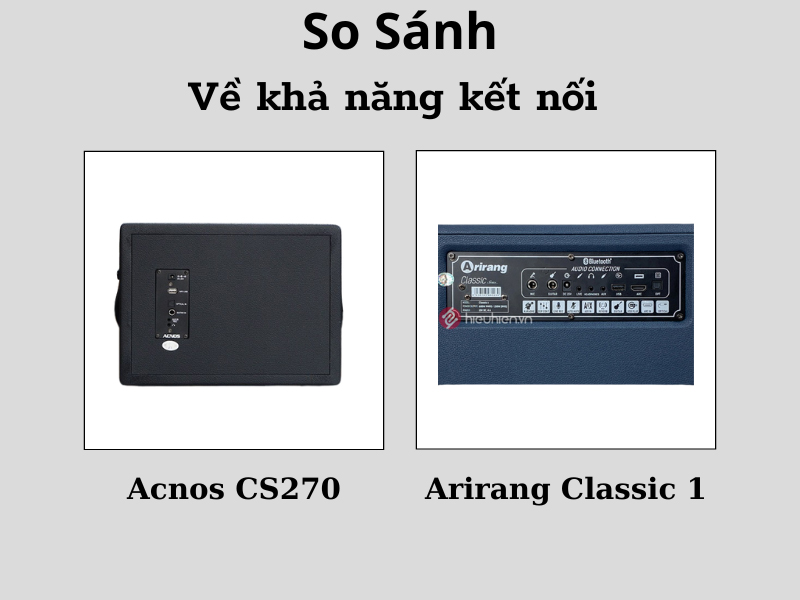 so sánh loa acnos cs270 và arirang classic 1 về khả năng kết nối