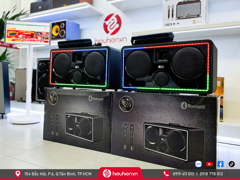 KCBOX KC279 Premium - Loa Karaoke Xách Tay Cao Cấp, Bass Đôi 20cm, 300W RMS