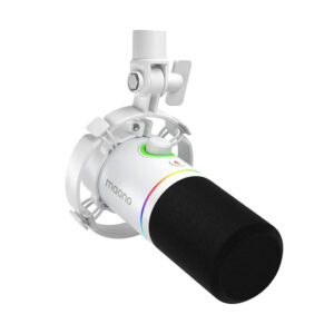 micro thu âm maono pd200x màu trắng - kết nối xlr và usb-c, đèn rgb, app mano-link
